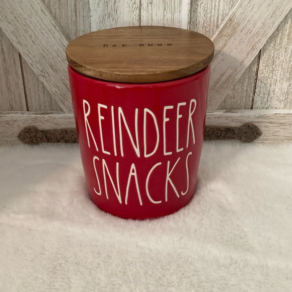 Rae Dunn Reindeer Snacks Cellar - Picture 1 of 10